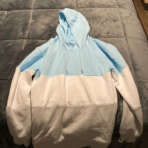 DepartWest mens hoodie. Size Large. Blue/White/Grey.